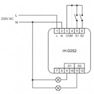 2 radio kanalų rėle 230V