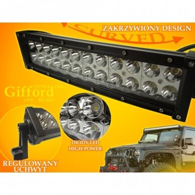 72W LED ŠVIESTUVAS IP68 9-60V DC 2600LM, 6000K