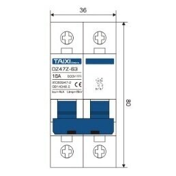 Apsauginis nuolatinės įtampos automatinis jungiklis saulės moduliams 2P | 63A | 500VDC | TAIXI 1