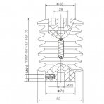 Atraminis 12kV izoliatorius 130x95 M16