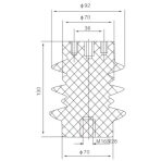 Atraminis 12kV izoliatorius 130x70 M12