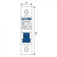 Apsauginis nuolatinės įtampos automatinis jungiklis saulės moduliams 1P | 50A | 250VDC | TAIXI