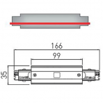 Tiesus sujungimas X-RAIL bėgeliui 3F, 166x35mm, baltas GTV Lighting