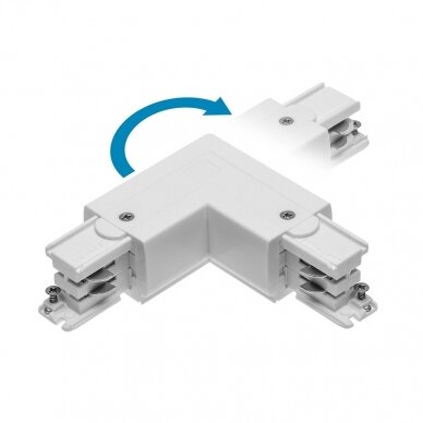 Kampinė jungtis X-RAIL bėgeliui, L 90° 3F, 101x101mm, juodas, GTV Lighting