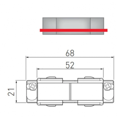 Bėgelio X-RAIL sujungimas 3F, 68x21mm, juodas GTV Lighting 1