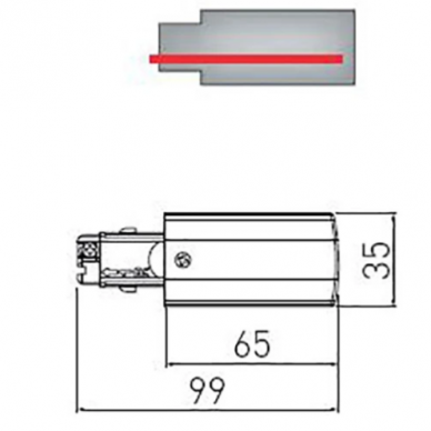 Bėgelio X-RAIL maitinimo šaltinis 3F (dešininis), 98x35mm, juodas GTV Lighting 1