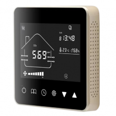 CO2 ir oro kokybės matuoklis | valdiklis | jutiklis ventiliacijos sistemai 0-10VDC | IP30 | RS485 | MODBUS