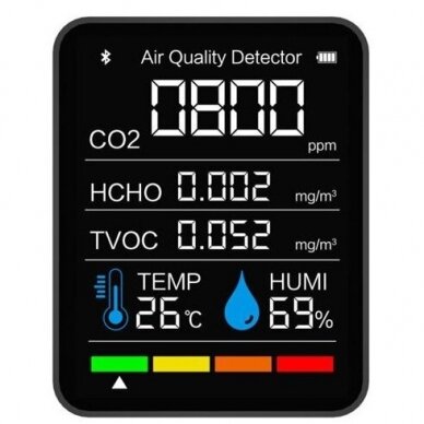 CO2 ir oro kokybės matuoklis - jutiklis 5 in 1, baltas 1