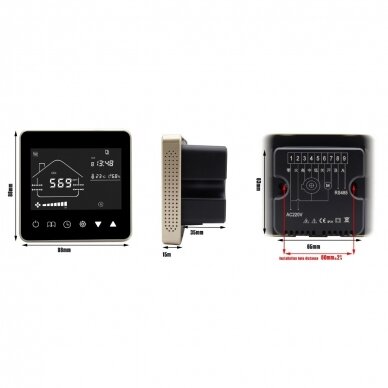 CO2 ja õhukvaliteedi mõõtur | kontroller | andur ventilatsioonisüsteemile 0-10VDC | IP30 | RS485 | MODBUS 4