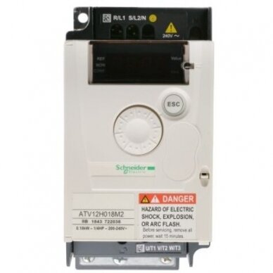 Dažnio keitiklis Schneider Electric Inverter Drive, 1-Phase In, 400Hz Out 0.18 kW, 230 V, 2.8 A ALTIVAR 12 1