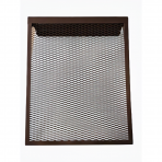 Dekoratyvinės plieninės radiatorių grotelės - apdaila 5 sekcijų ketaus radiatoriui, metalinės, 490x610x140mm, ruda, DRG5 br