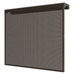 Dekoratyvinės plieninės radiatorių grotelės - apdaila 6 sekcijų ketaus radiatoriui, perforuotos, metalinės, 590x610x140mm, ruda, DRG6 perf br