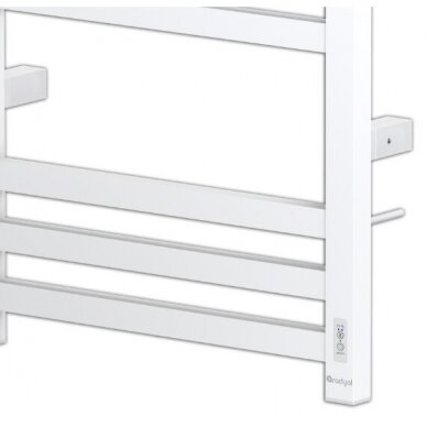 Electric Towel Warmer | Heated Towel Rail | with Timer | 125W | 230V | IPX5 | 500x800x90mm | White | Radyal Lily 800C 1