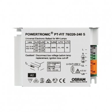 Elektroninis balastas metalo halogeno lempoms, PT-FIT 70/220-240 S POWERTRONIC OSRAM 1