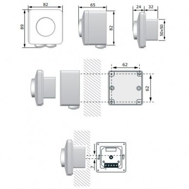 Potenciometras elektroninis ventiliatoriaus greičio reguliatorius | 1.5 A | potinkinis, virštinkinis montavimas, su LED indikacija, LTY-0-15-AT 1