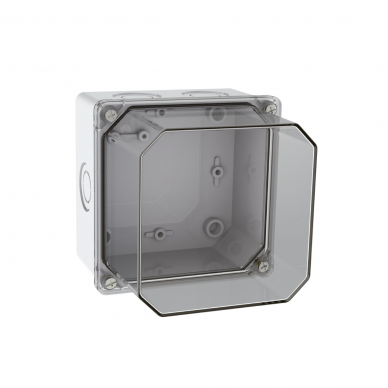 Electrical installation thermoplastic enclosure | hermetic | 113x113x120mm | surface-mounted | halogen-free | transparent cover | IP67 | TEM