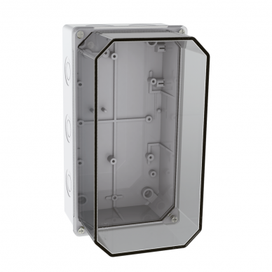 Electrical installation thermoplastic enclosure | hermetic | 113x210x120mm | surface-mounted | halogen-free | transparent cover | IP67 | TEM