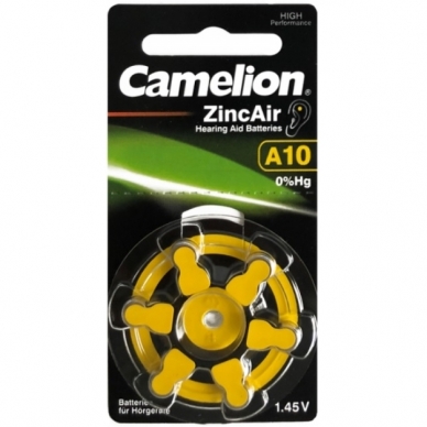 Elementai A10/DA10/ZL baterija „CAMELION" A10/DA10/ZL10, 6 vnt., 4260030253968