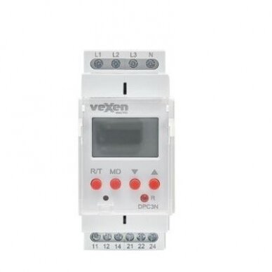 Fazių kontrolės sekos ir įtampos valdymo relė 3F, 10A, AC230V, DPC3N, su LCD, VEXEN 3