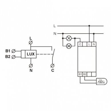 Twilight switch | 25A | 230V | 2-100 lux | IP20 | FRS21 2