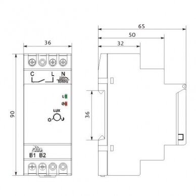 Twilight switch | 25A | 230V | 2-100 lux | IP20 | FRS21 1