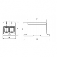 Galios gnybtai 2x35-240mm² kabelių -laidų pajungimui, komunikacijai į paskirstymo skydelį ant DIN bėgelio