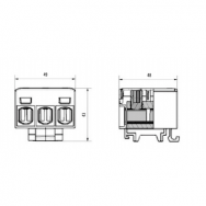 Galios gnybtai 3P 3x2,5-50mm² kabelių -laidų pajungimui, komunikacijai į paskirstymo skydelį ant DIN bėgelio