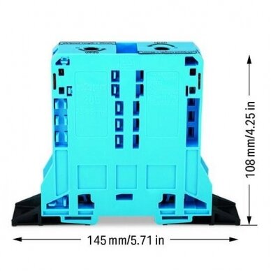 Gnybtas 2 laidininkų | ant DIN bėgelio | 95 mm² | mėlynas | POWER CAGE CLAMP | WAGO 1