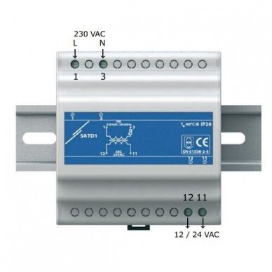 Impulsinis maitinimo šaltinis 24VAC 63VA, montuojamas ant DIN, SATD1-24-63 1