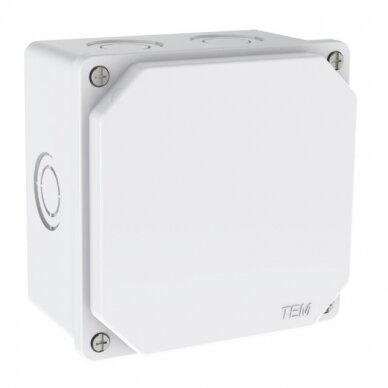 Electrical installation thermoplastic enclosure | hermetic | 113x113x73mm | surface-mounted | halogen-free | white | IP67 | TEM