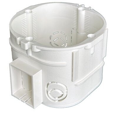 Installation box | 47mm | without screws | with fixation | built-in wall | flush-mounted | white