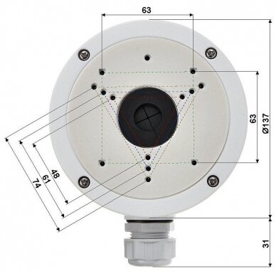 Montavimo bazė pagrindas kamerai Hikvision DS-1280ZJ-S 1