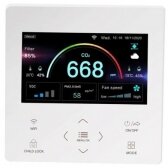 Smart fan controller with CO2 and VOC sensor | 95-240VAC | white | Wi-Fi | RS485 | Tuya