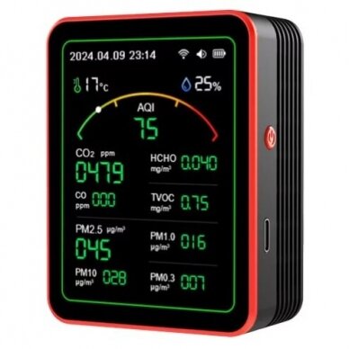 Smart CO2 and Air Quality Meter | Sensor | black | 15 in 1 | IP40 | Wi-Fi | Tuya