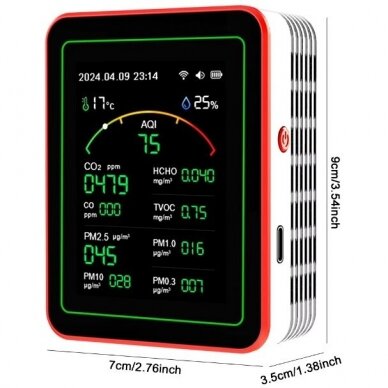 Smart CO2 and Air Quality Meter | Sensor | white | 15 in 1 | IP40 | Wi-Fi | Tuya 1