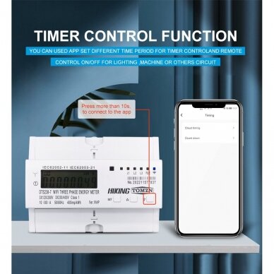 Išmanus elektros energijos skaitiklis WIFI TUYA SMARTLIFE, 3F-60A 230/400V, su išjungimo funkcija, Tomzn, 202211696490 5