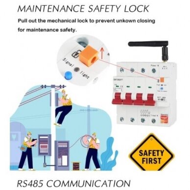 Išmanus elektros energijos valdiklis kirtiklis skaitiklis su administravimo monotoringo funkcija TUYA 3F-63A 230/400V,AC230V/400V, 50/60Hz 4