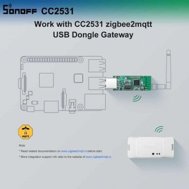 USB raktas sąsaja tarp zigbee įrenginių 10A 5VDC Wi-Fi Sonoff CC2531 1