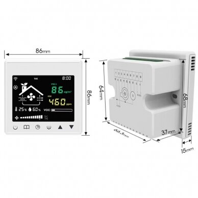 Smart 3-speed fan controller with CO2 and air quality sensor | for AC/EC/DC fans | 110-240VAC | Wi-Fi 4