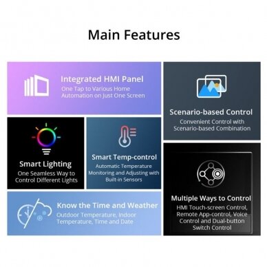 Išmanioji Wi-fi namų valdymo panelė, 2 kanalų, su LCD ekranu ir temperatūros sensoriumi, NSPanel-EU, SONOFF, 6920075776393 8