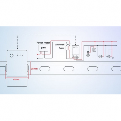 Išmanusis elektros energijos skaitiklis matuoklis, 1 kanalo, 16A 230V, DIN, Wi-Fi SONOFF Powr316 2