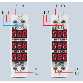 Įtampos rėlė skaitmeninė 3F AC 40-500V 220V 380V Tomzn 2