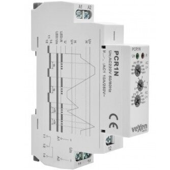 Fazių kontrolės sekos ir įtampos valdymo relė ant DIN, 1F, 10A, AC230V, PCR1N mechaninė VEXEN 1