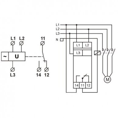 Three phase voltage monitoring relay | 8A | 3x220-480VAC | IP20 | FRV13 2 2