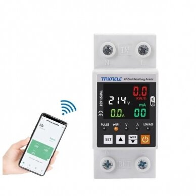 Smart voltage and current control relay | 63A | 230V | TUYA Wi-Fi