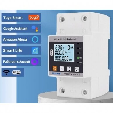 Smart voltage and current control relay | 63A | 230V | TUYA Wi-Fi 1