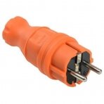 Kištukas 2+PE PVC TIESUS SU ĮŽEMINIMU IP44, oranžinis, 4606056609325