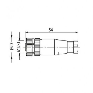 Lizdas M12 FEMALE 0° 8P maks. 0.5mm² 6-8mm 7000-17321-0000000 3