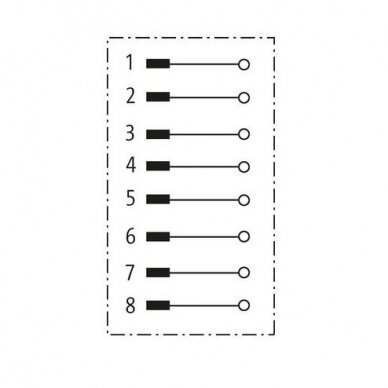 Kištukas M12 MALE 0° 8P maks.0,5mm² 6-8mm 7000-17301-0000000 1