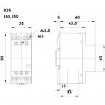 Kontaktorius modulinis 25A 4P 230VAC 3NO+1nc, Eti